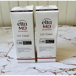 ELTAMD UV CLEAR DEEP TINTED SUNSCREEN SPF 45 | SET OF 2 | 1.7OZ | NEW